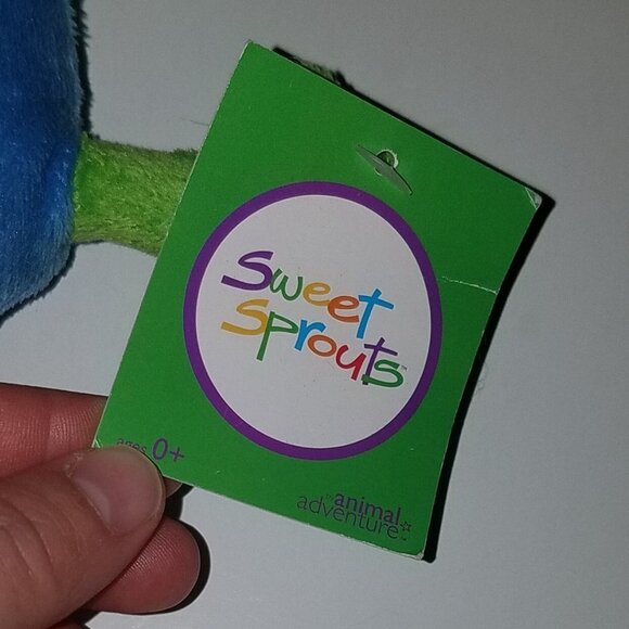 Sweet Sprouts Monster Alien Plush Blue Green 7" Animal Adventure 2013 Lovey TAG - Picture 5 of 8